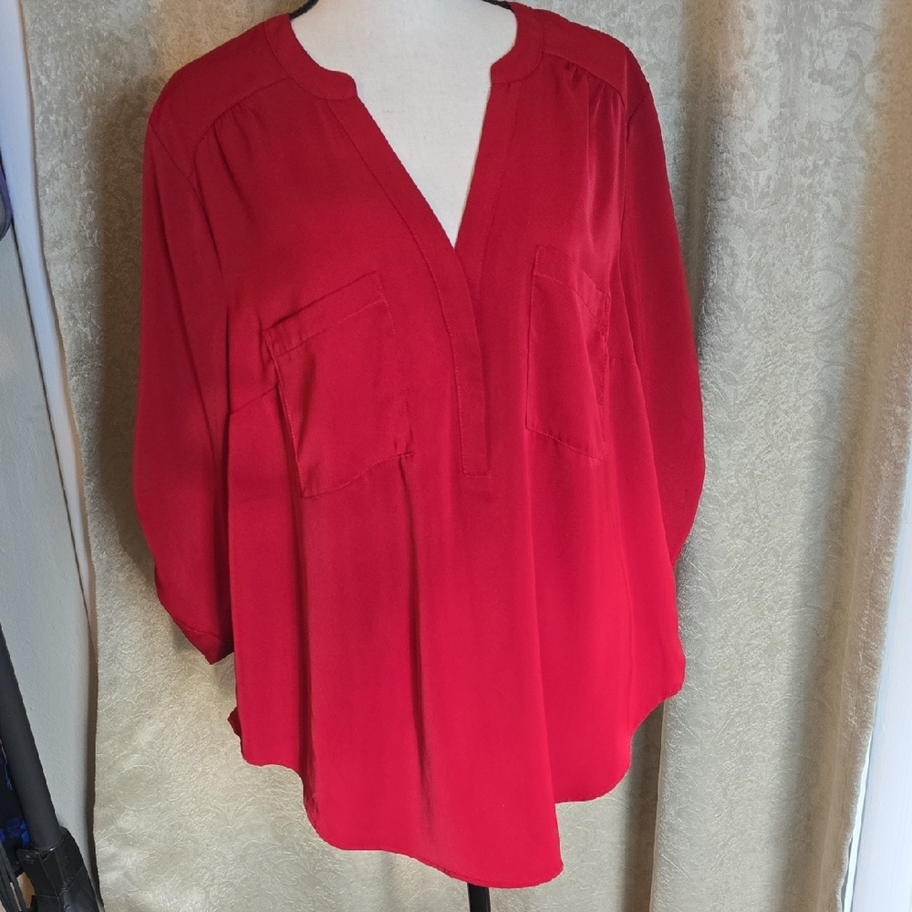 Torrid Scarlet V-Neck Blouse